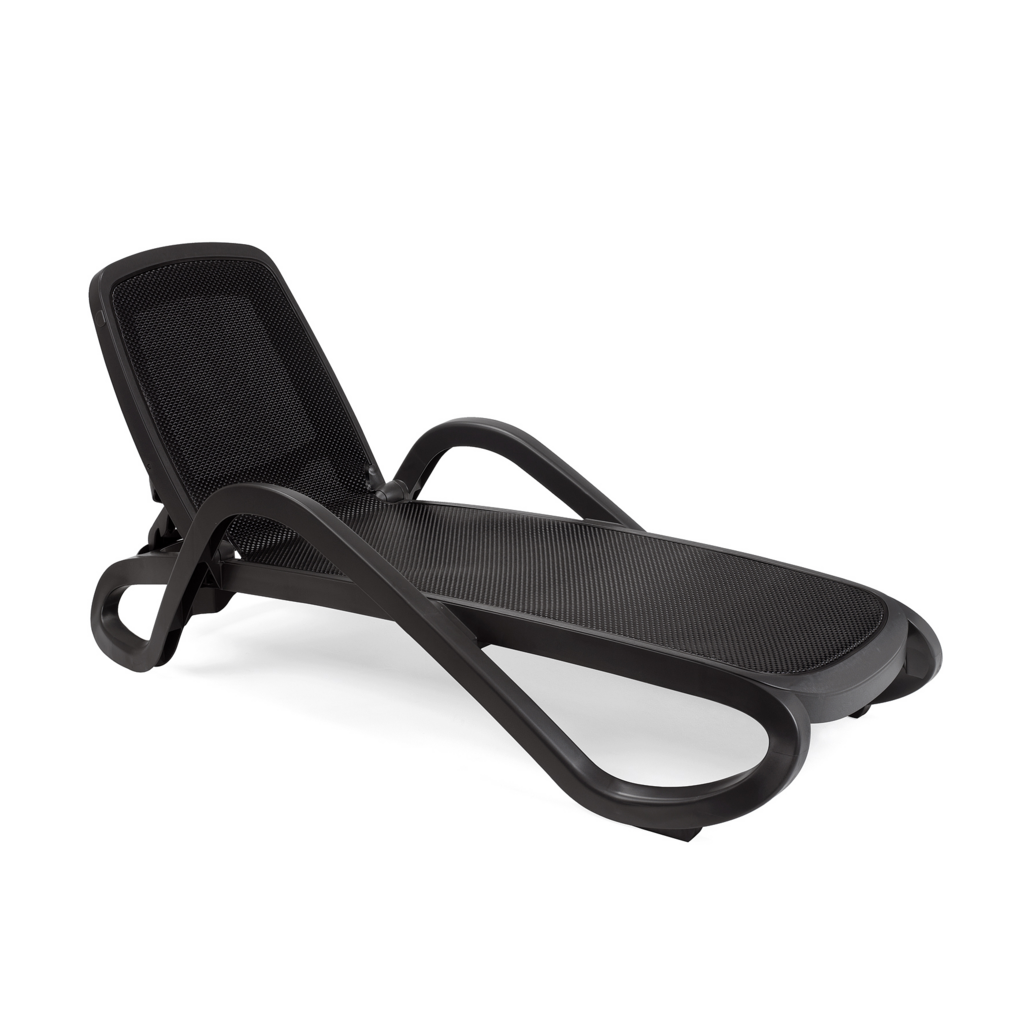 Nardi Ligbed SET Alfa antraciet frame - antraciet textileen en armleuning met luifel SALE