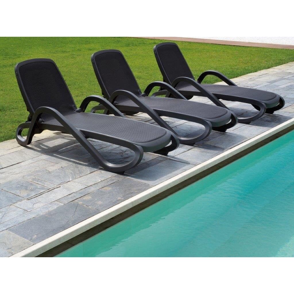 Nardi Ligbed SET Alfa antraciet frame - antraciet textileen en armleuning met luifel SALE