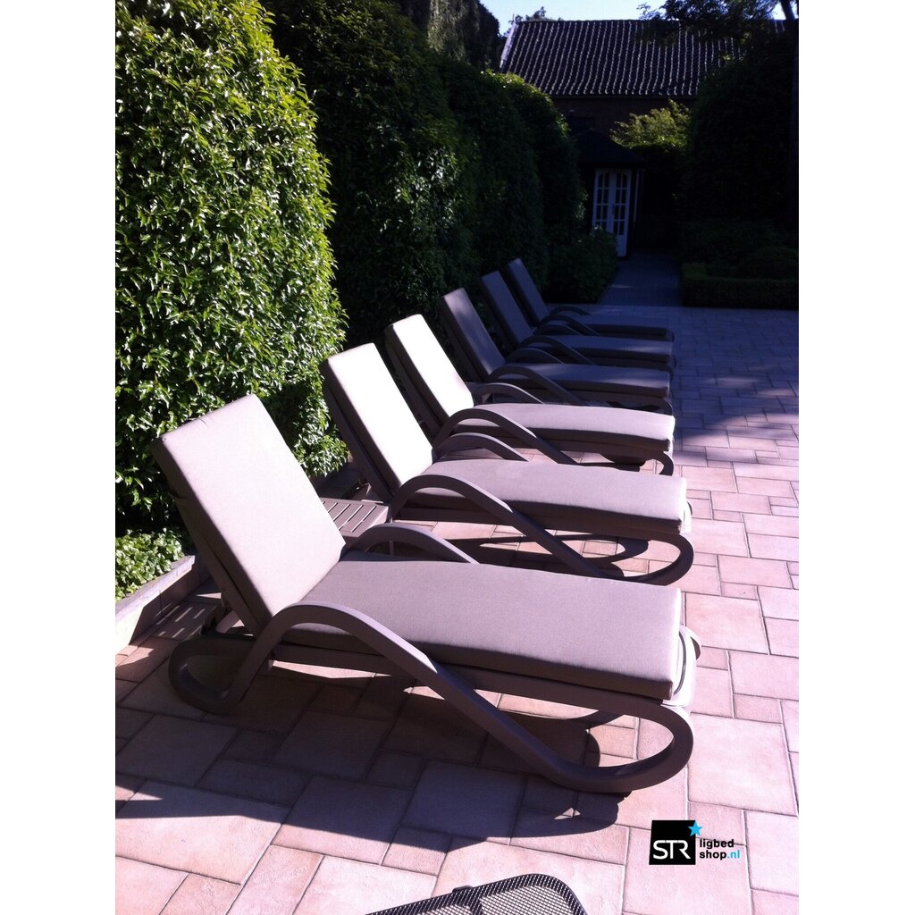 Nardi Ligbed SET Alfa antraciet frame - antraciet textileen en armleuning met luifel SALE