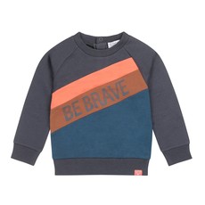 Dirkje Dirkje sweater grijs/oranje