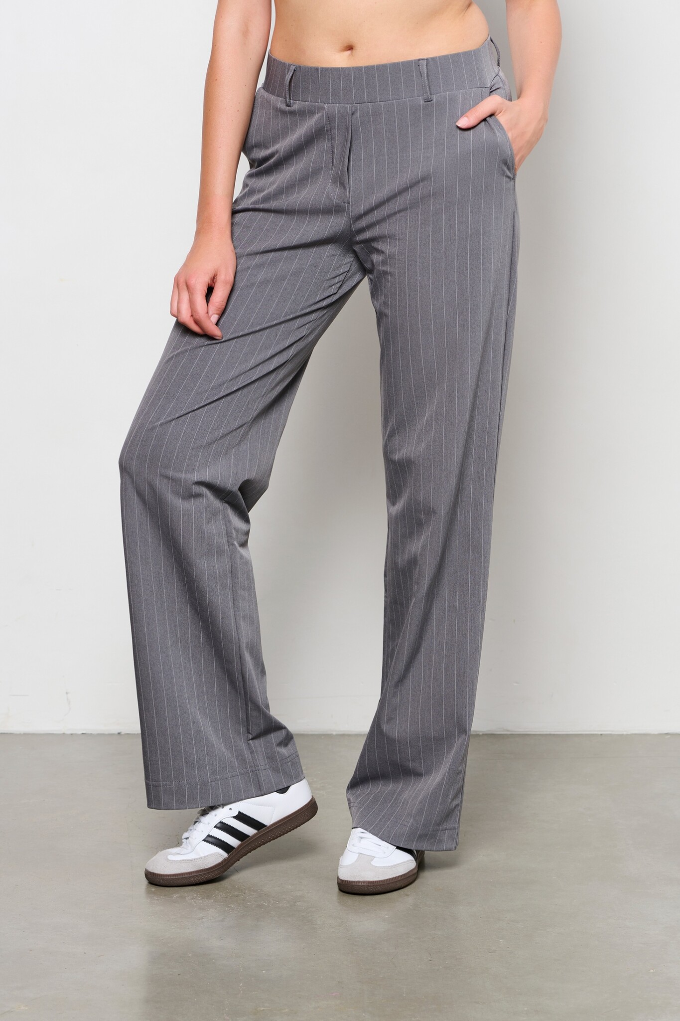 &Co Broek Patrice Stripe Gray