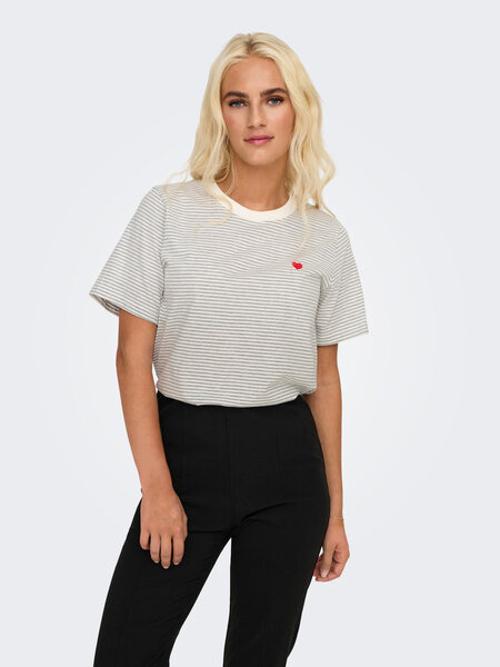 JDY T-shirt Pisa White/grey