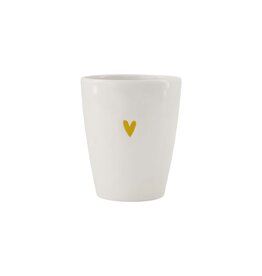 Zusss drinkbeker melamine goud hartje wit/zwart
