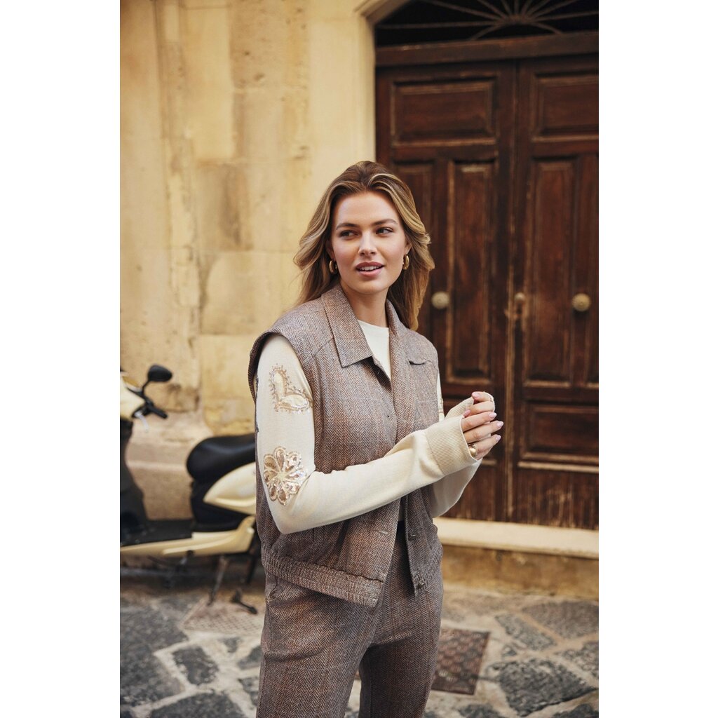 C&S the label Gilet Guusje Camel