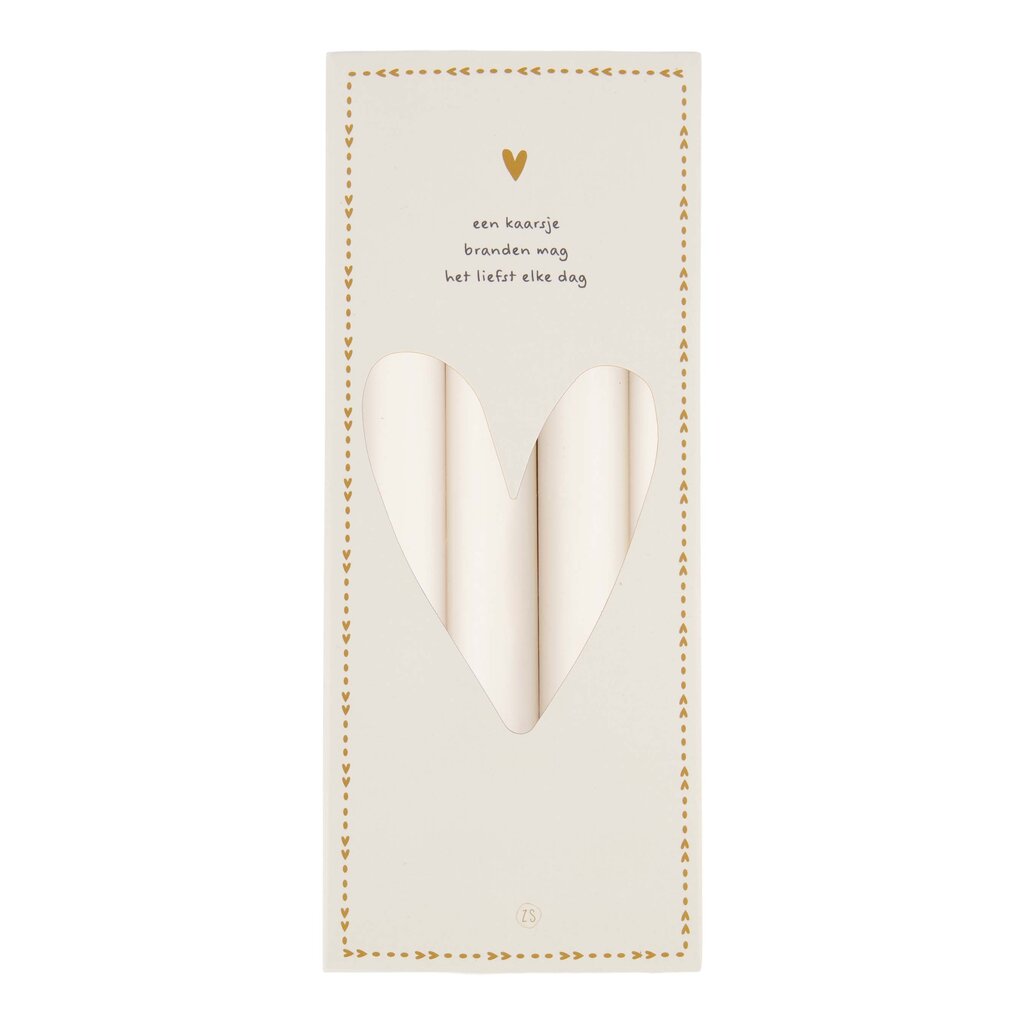 Zusss set van 4 rustieke kaarsen 20cm