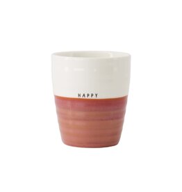 Zusss koffiemok happy wit/burgundy