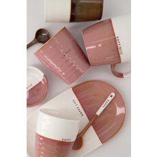 Zusss koffiemok happy wit/burgundy