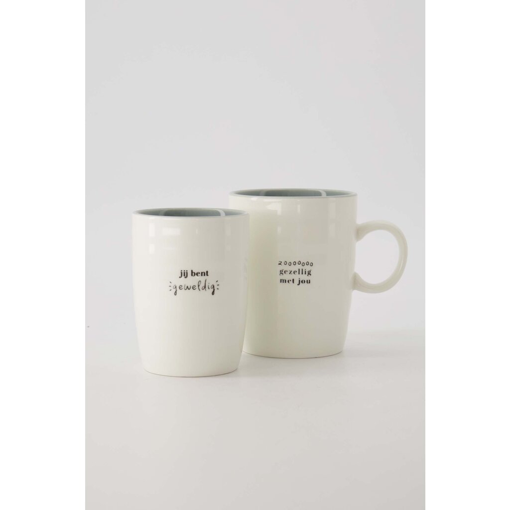 Zusss koffiemok je bent geweldig wit/grijsblauw