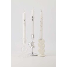 Zusss set van 2 ledkaarsen c'est la vie wit/zwart