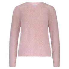 Red Button Fuzzy Puff sleeve