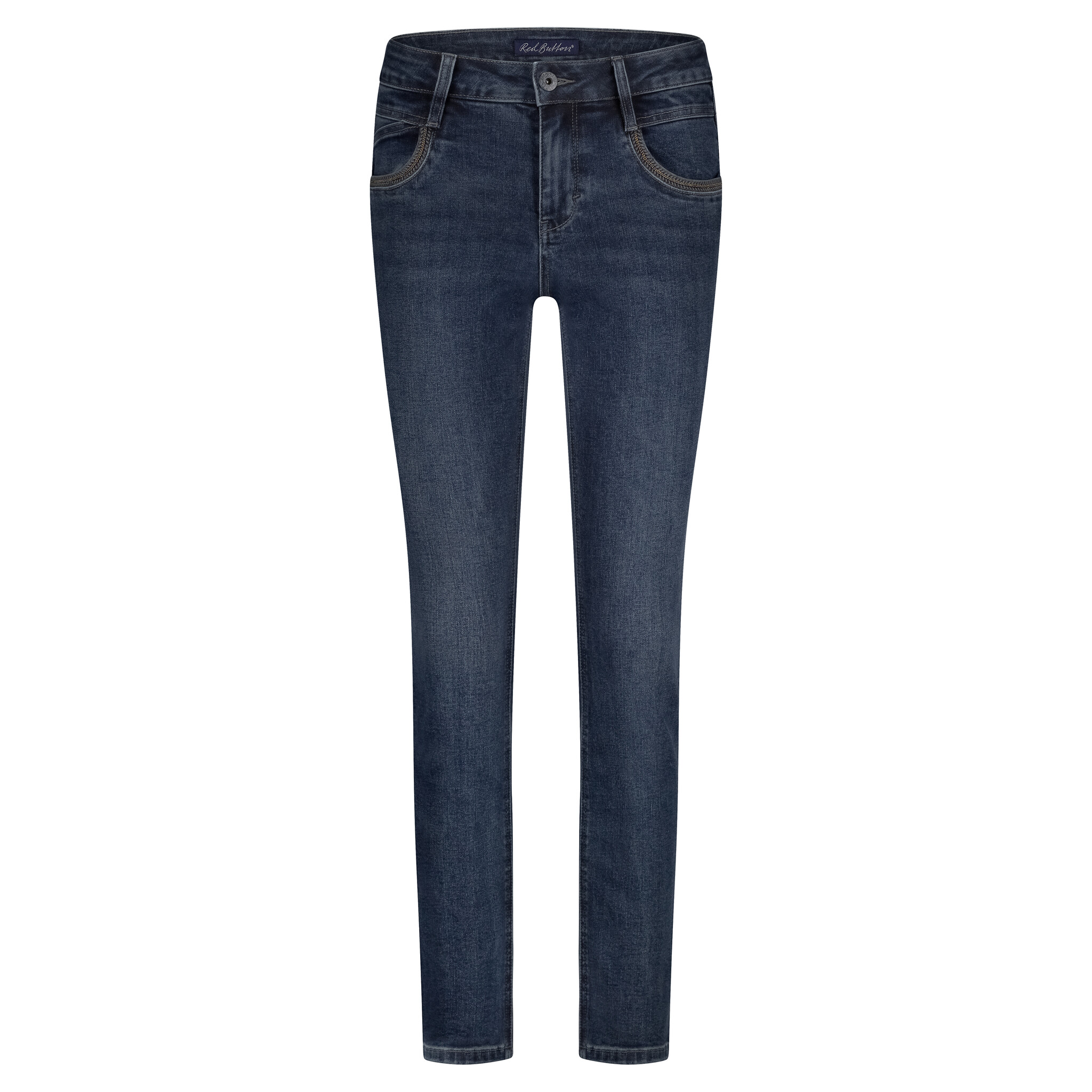 Red Button Sissy Grey/blue denim & Embro