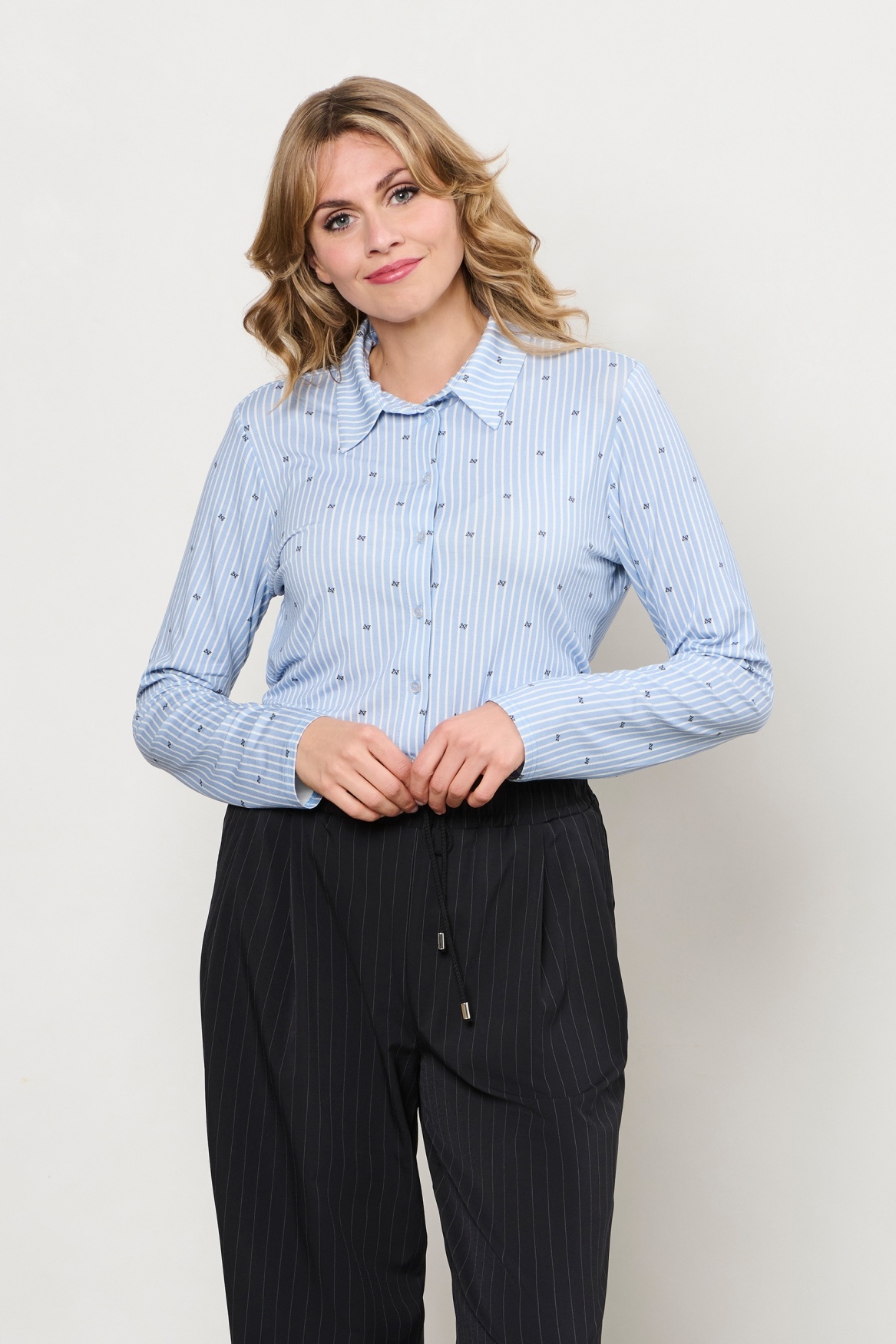&Co Blouse Lotte stripe logo