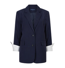 Red Button Blazer Palazzo Pinstripe