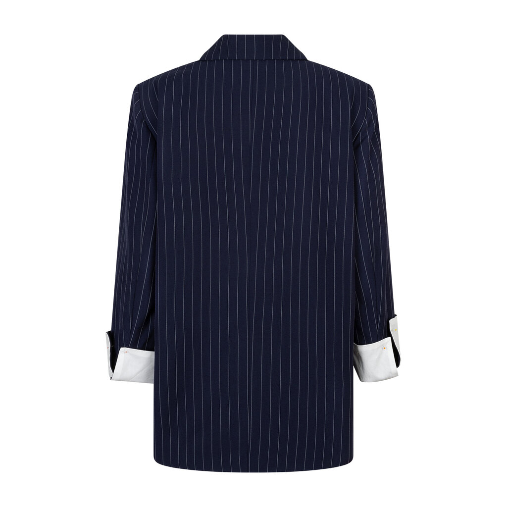 Red Button Blazer Palazzo Pinstripe