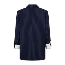 Red Button Blazer Palazzo Pinstripe