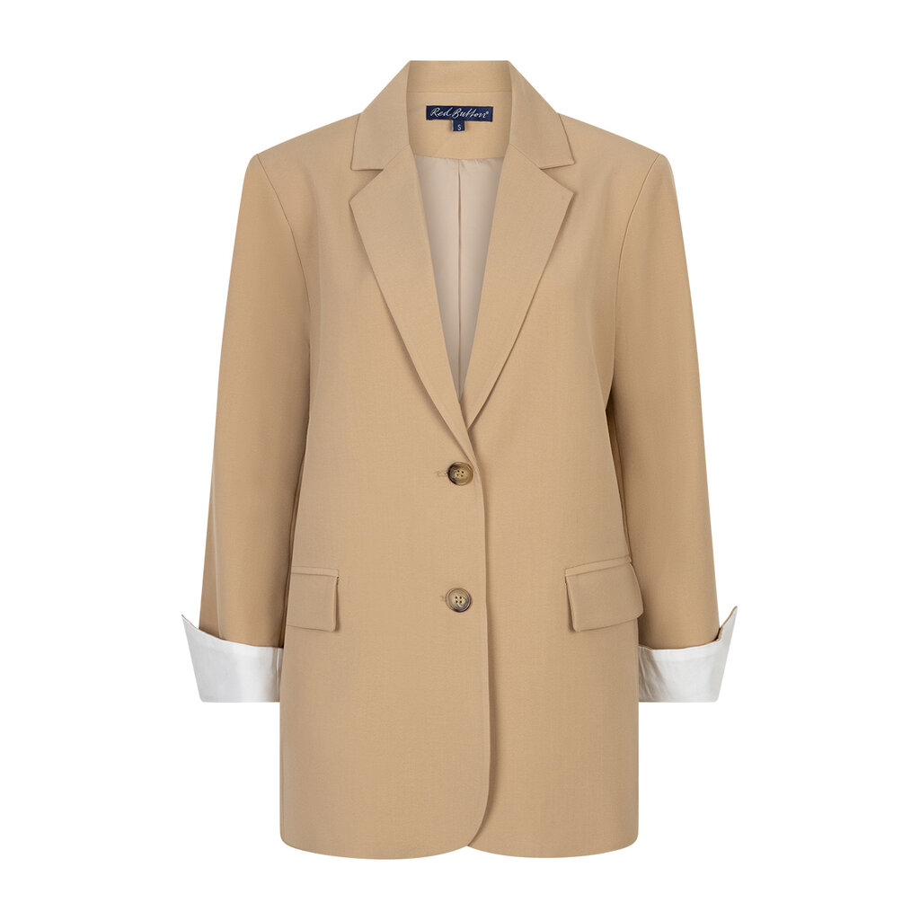 Red Button Blazer Palazzo Sand