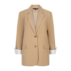 Red Button Blazer Palazzo Sand