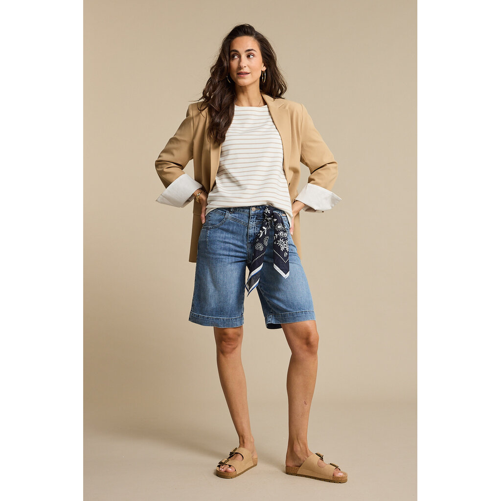 Red Button Blazer Palazzo Sand