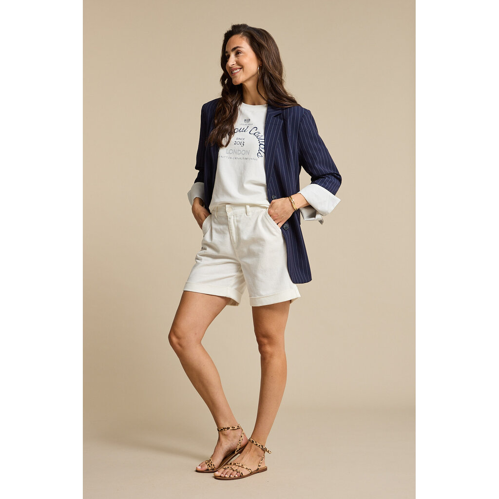 Red Button Blazer Palazzo Pinstripe