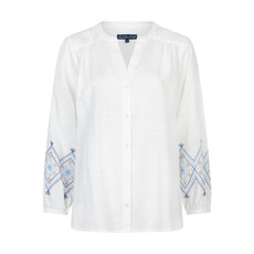 Red Button Blouse & Embroidery