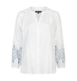 Red Button Blouse & Embroidery