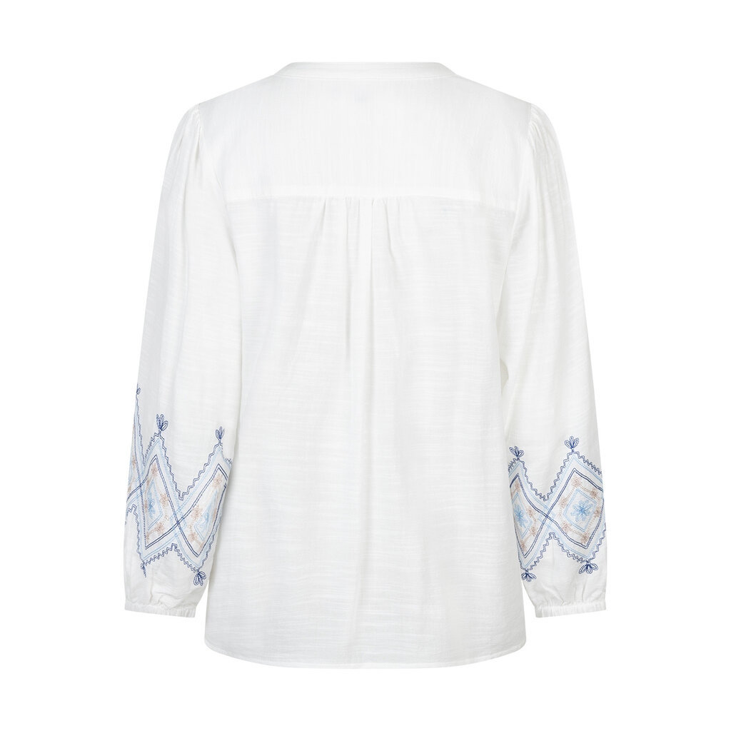 Red Button Blouse & Embroidery