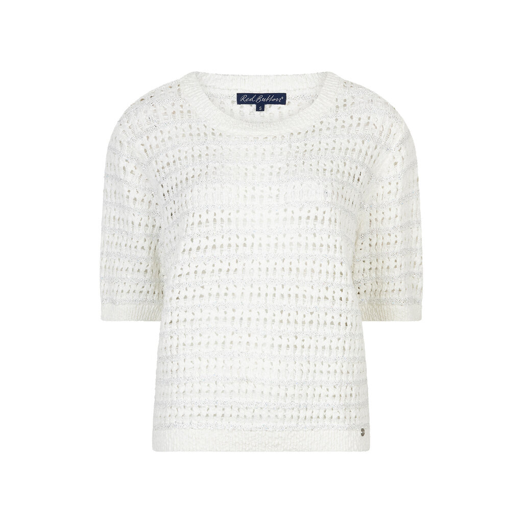 Red Button Top Jolene White