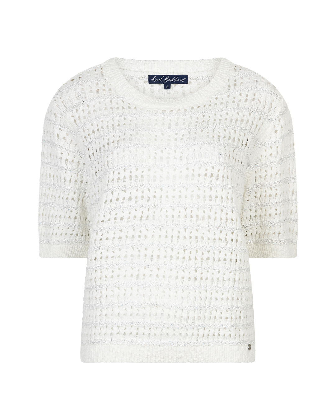 Red Button Top Jolene White