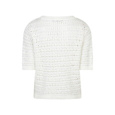 Red Button Top Jolene White