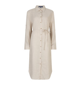 Red Button Shirtdress Linen