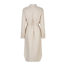 Red Button Shirtdress Linen