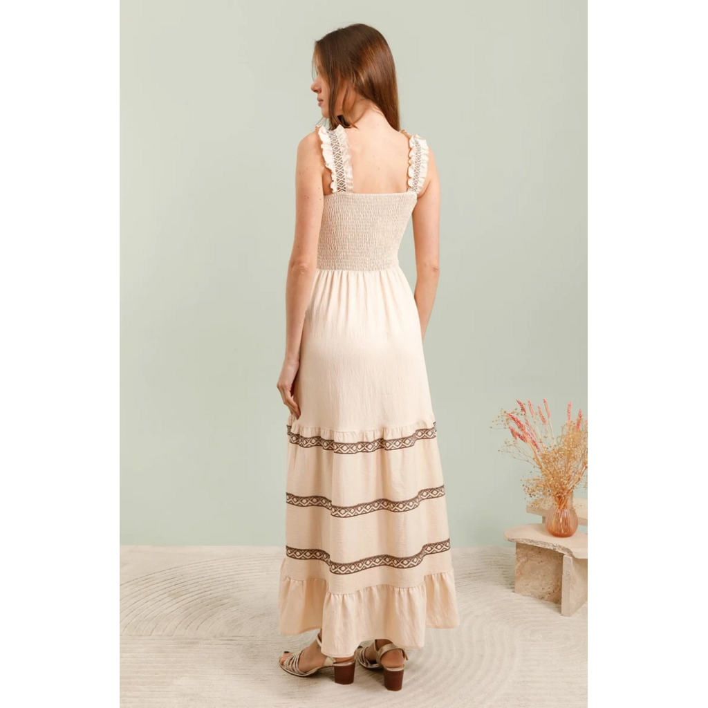 Golden Live Maxi smocked dress