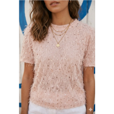 Golden Live Fringe top Rose