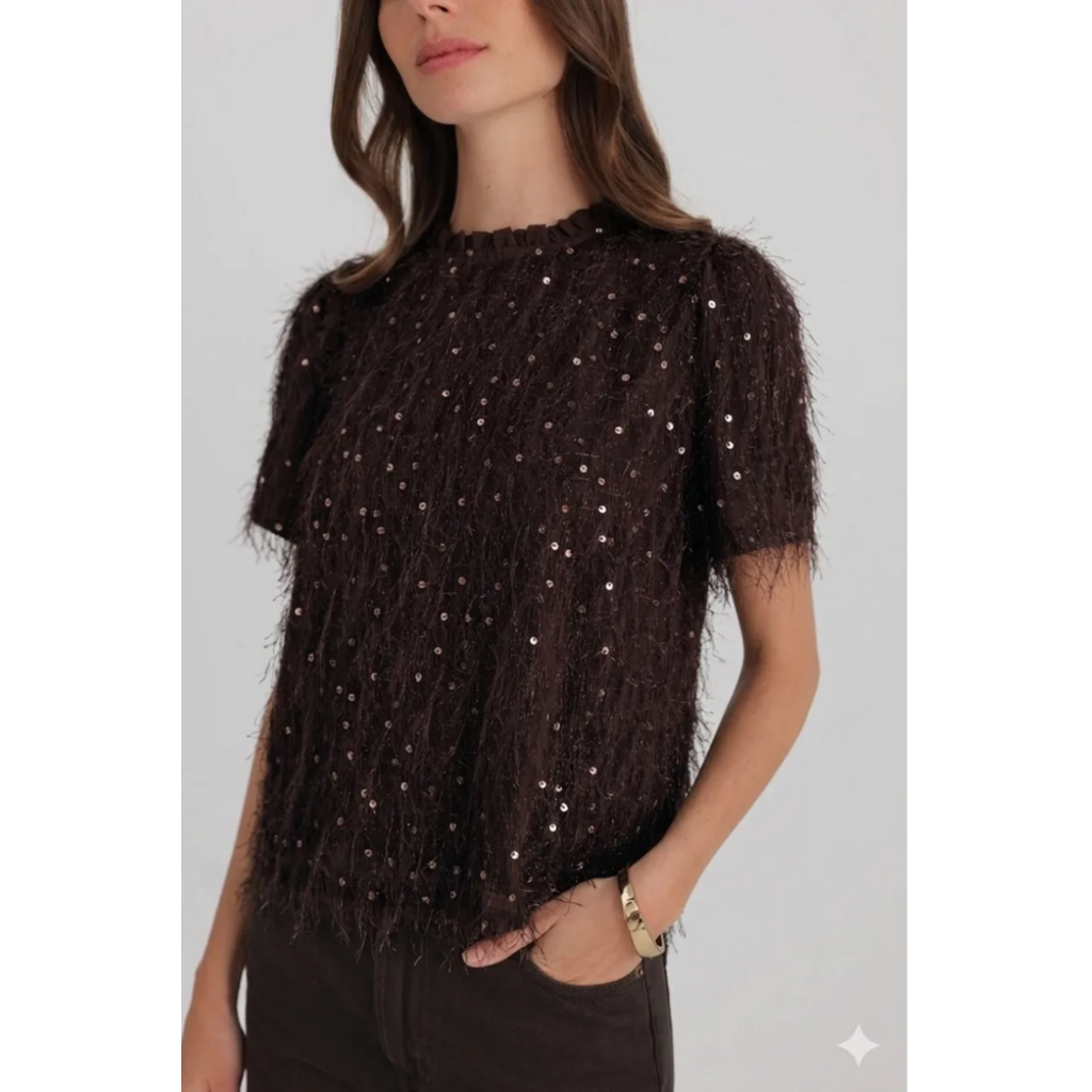 Golden Live Fringe top Maroon