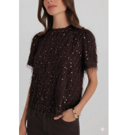 Golden Live Fringe top Maroon