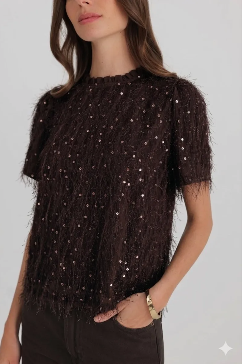 Golden Live Fringe top Maroon