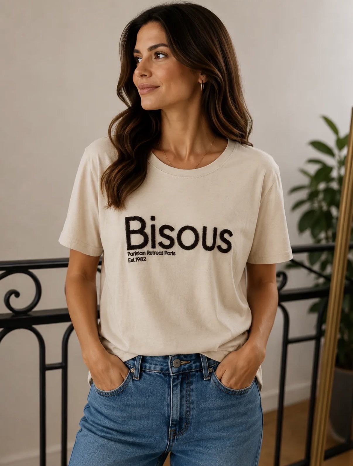 By Clara T-shirt Bisous Beige