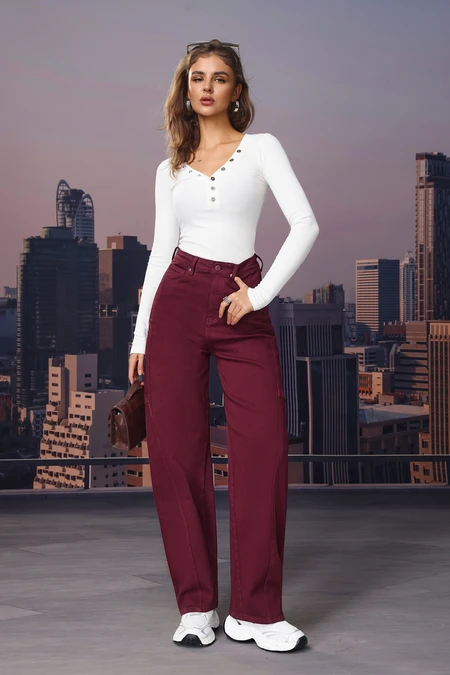 Jewelry Balloon jeans Burgundy