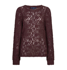 Red Button Top lace Burgundy