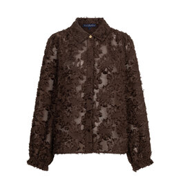 Red Button Blouse fringes Brown