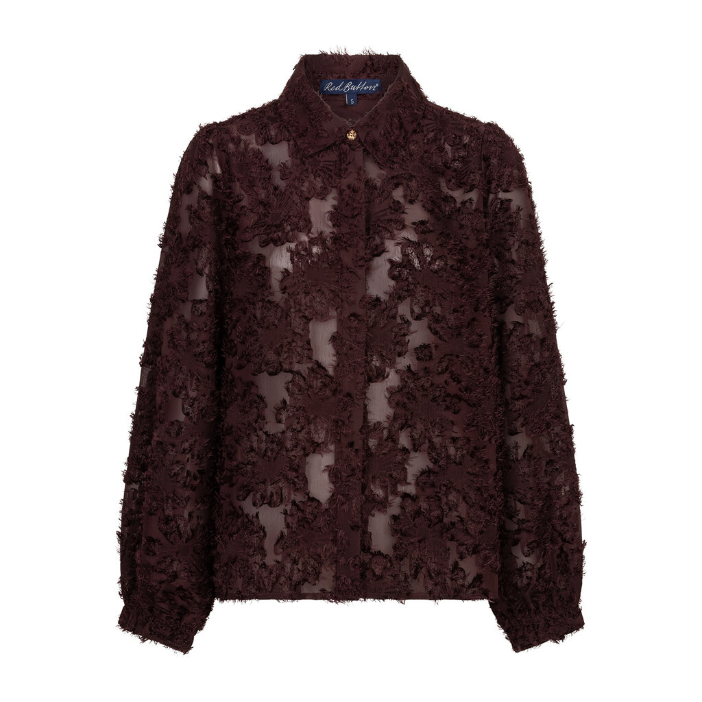 Red Button Blouse fringes Burgundy