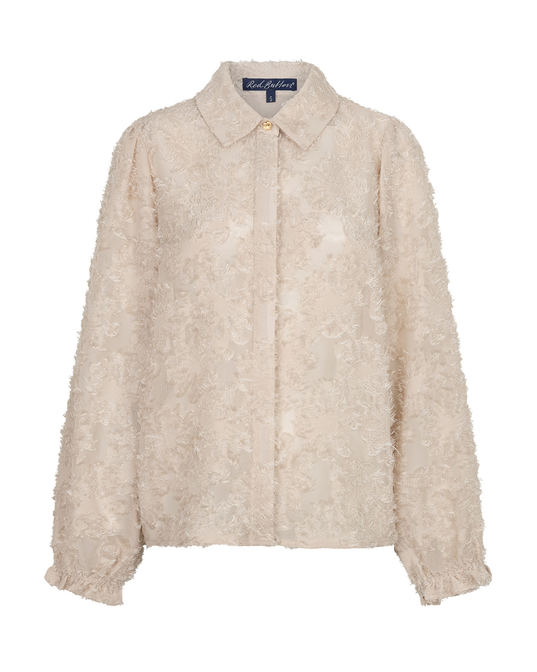 Red Button Blouse fringes Stone