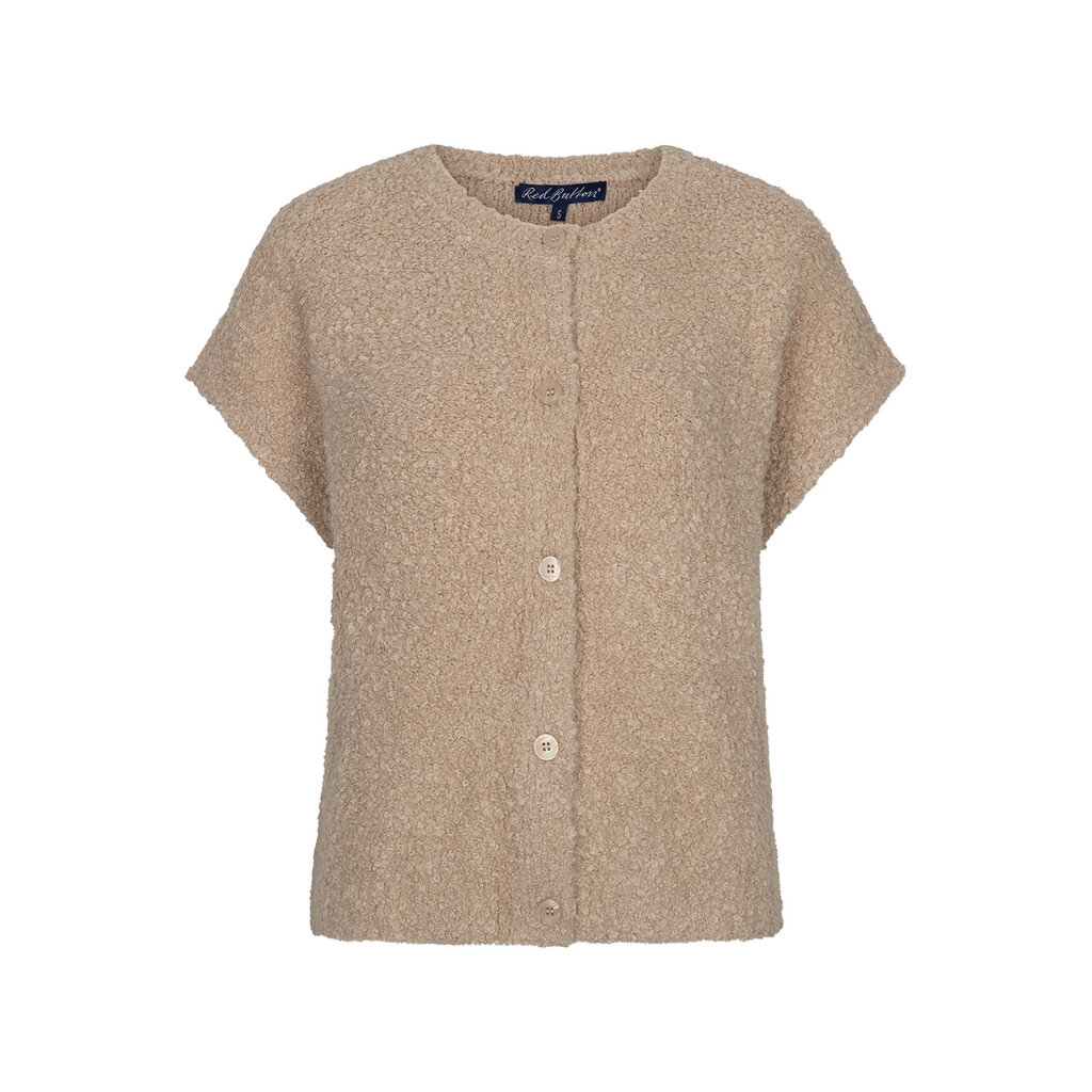 Red Button Vest boucle Latte