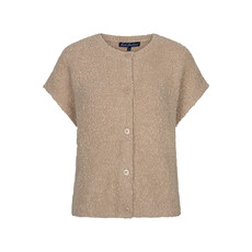 Red Button Vest boucle Latte
