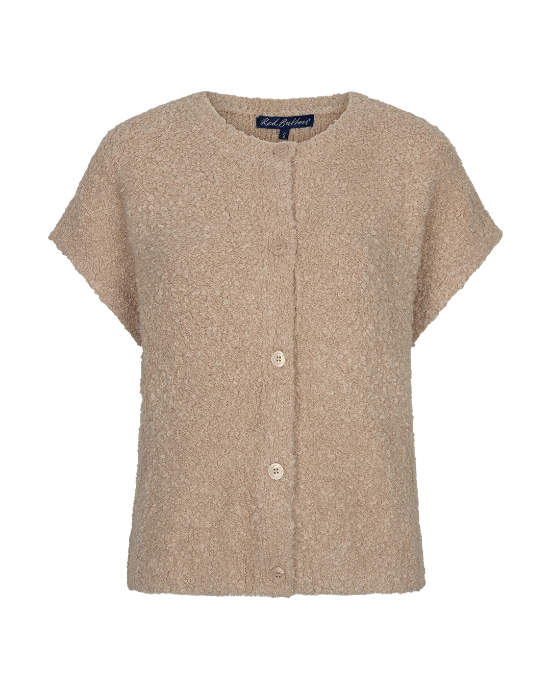 Red Button Vest boucle Latte