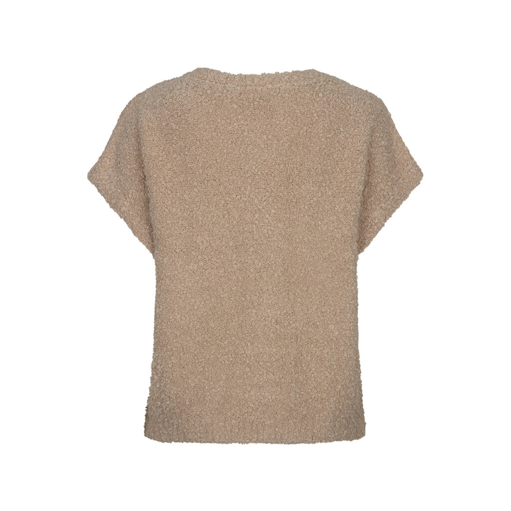 Red Button Vest boucle Latte
