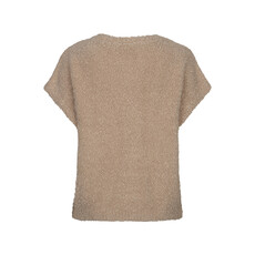 Red Button Vest boucle Latte