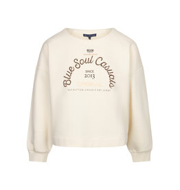 Red Button Sweater Terry chestprint