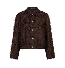 Red Button Bomber fringes Espresso