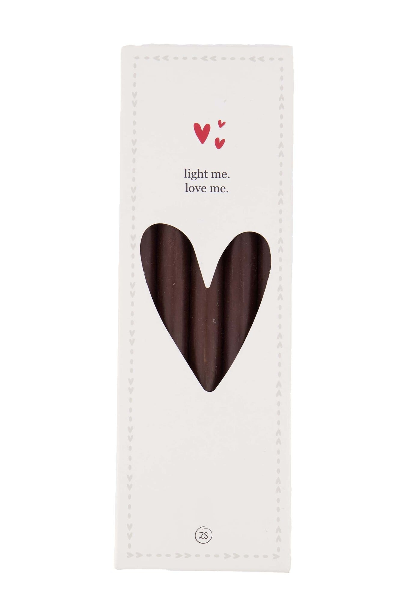Zusss box with 10 small candles dark brown